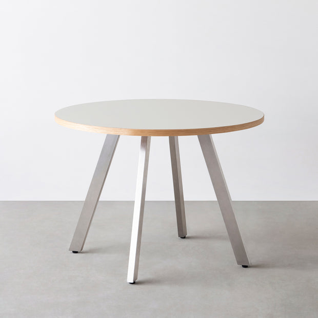 THE CAFE TABLE / リノリウム 全24色　Stainless 4本脚 × ラウンド φ81 - 100