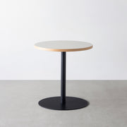 THE CAFE TABLE / リノリウム 全24色　Black Steel 1本脚 × ラウンド φ61 - 70