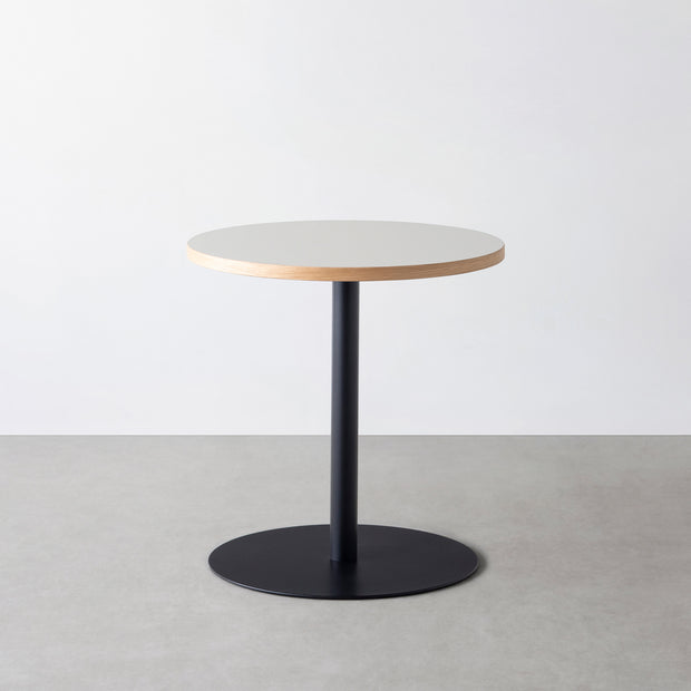 THE CAFE TABLE / リノリウム 全24色　Black Steel 1本脚 × ラウンド φ61 - 70