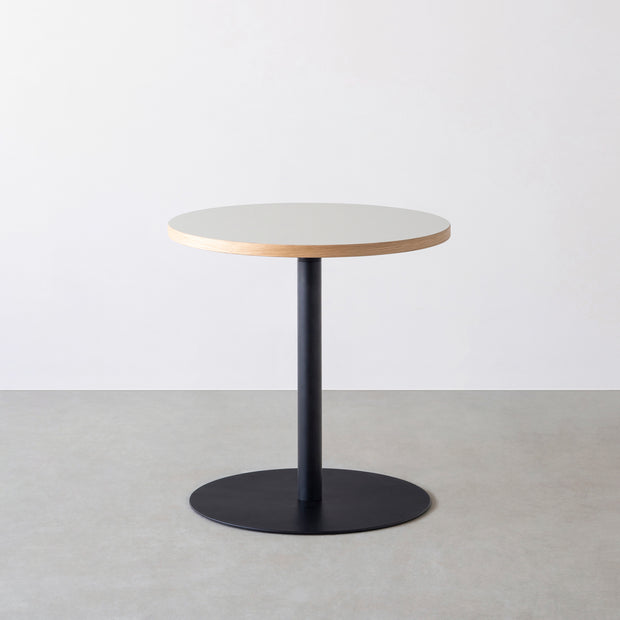 THE CAFE TABLE / リノリウム 全24色　Black Steel 1本脚 × ラウンド φ61 - 70