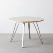 THE CAFE TABLE / リノリウム 全24色　Stainless 4本脚 × ラウンド φ81 - 100