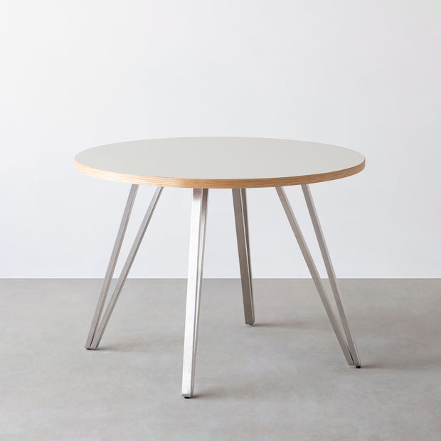 THE CAFE TABLE / リノリウム 全24色　Stainless 4本脚 × ラウンド φ81 - 100