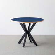 THE CAFE TABLE / リノリウム 全24色　Black Steel カフェX × ラウンド φ81 - 90