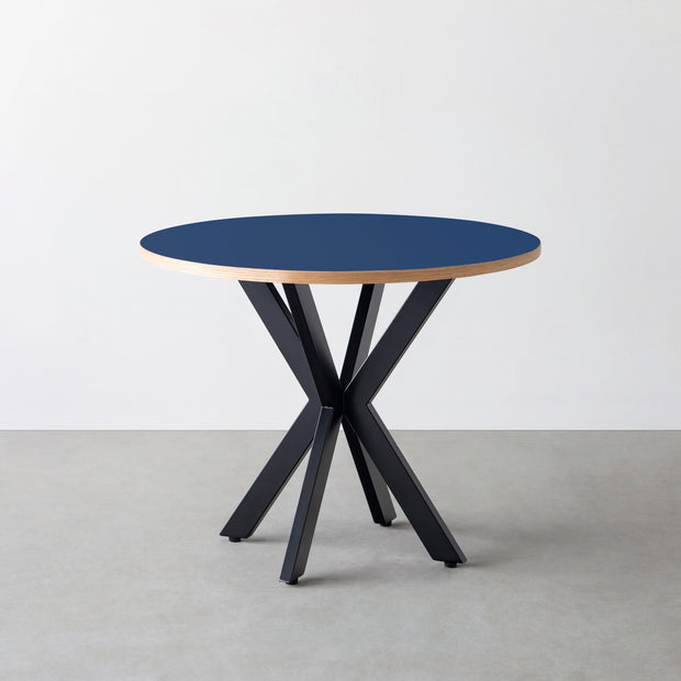 THE CAFE TABLE / リノリウム 全24色　Black Steel カフェX × ラウンド φ81 - 90