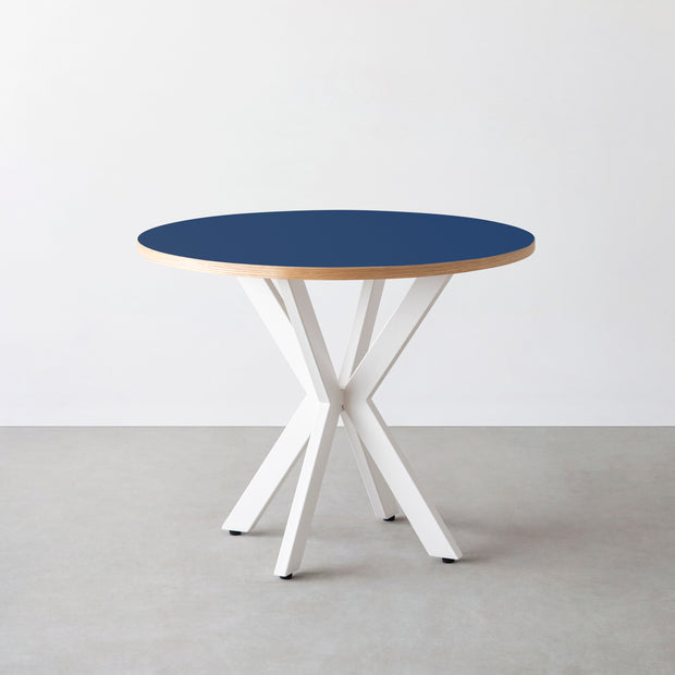 THE CAFE TABLE / リノリウム 全24色　White Steel カフェX × ラウンド φ81 - 90