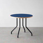 THE CAFE TABLE / リノリウム 全24色　Black Steel 4本脚 × ラウンド φ61 - 80