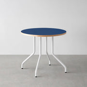 THE CAFE TABLE / リノリウム 全24色　White Steel 4本脚 × ラウンド φ61 - 80