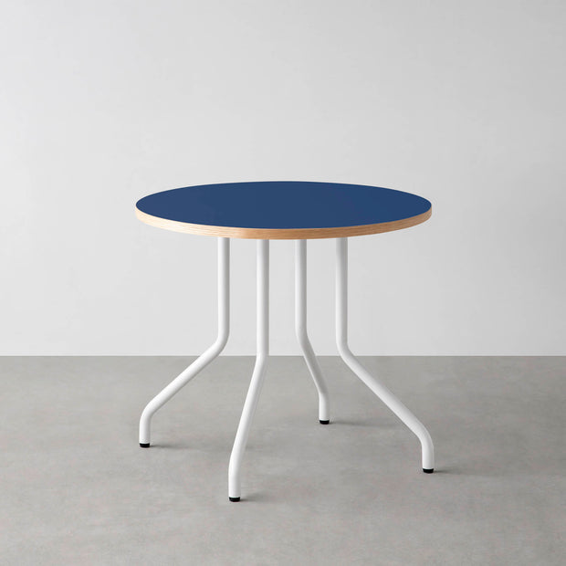 THE CAFE TABLE / リノリウム 全24色　White Steel 4本脚 × ラウンド φ61 - 80