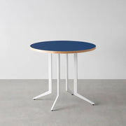 THE CAFE TABLE / リノリウム 全24色　White Steel 4本脚 × ラウンド φ61 - 80