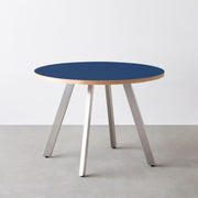 THE CAFE TABLE / リノリウム 全24色　Stainless 4本脚 × ラウンド φ81 - 100