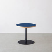THE CAFE TABLE / リノリウム 全24色　Black Steel 1本脚 × ラウンド φ50 - 60