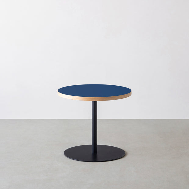 THE CAFE TABLE / リノリウム 全24色　Black Steel 1本脚 × ラウンド φ50 - 60