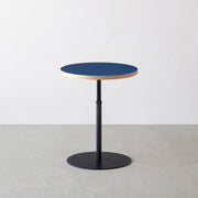 THE CAFE TABLE / リノリウム 全24色　Black Steel 1本脚 × ラウンド φ50 - 60