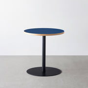 THE CAFE TABLE / リノリウム 全24色　Black Steel 1本脚 × ラウンド φ61 - 70