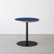 THE CAFE TABLE / リノリウム 全24色　Black Steel 1本脚 × ラウンド φ61 - 70
