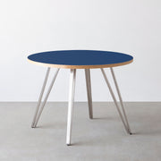 THE CAFE TABLE / リノリウム 全24色　Stainless 4本脚 × ラウンド φ81 - 100