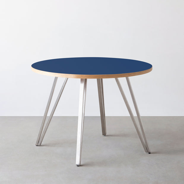 THE CAFE TABLE / リノリウム 全24色　Stainless 4本脚 × ラウンド φ81 - 100