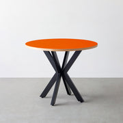THE CAFE TABLE / リノリウム 全24色　Black Steel カフェX × ラウンド φ81 - 90