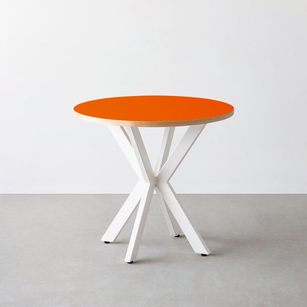 THE CAFE TABLE / リノリウム 全24色　White Steel カフェX × ラウンド φ71 - 80