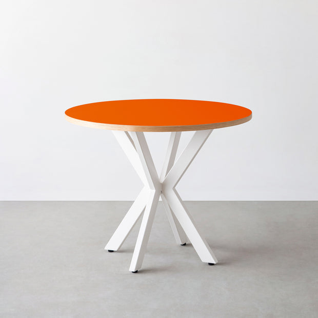 THE CAFE TABLE / リノリウム 全24色　White Steel カフェX × ラウンド φ81 - 90