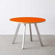THE CAFE TABLE / リノリウム 全24色　Stainless 4本脚 × ラウンド φ81 - 100