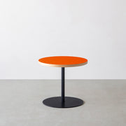 THE CAFE TABLE / リノリウム 全24色　Black Steel 1本脚 × ラウンド φ50 - 60