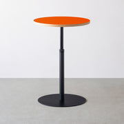 THE CAFE TABLE / リノリウム 全24色　Black Steel 1本脚 × ラウンド φ61 - 70