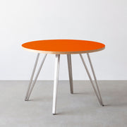 THE CAFE TABLE / リノリウム 全24色　Stainless 4本脚 × ラウンド φ81 - 100