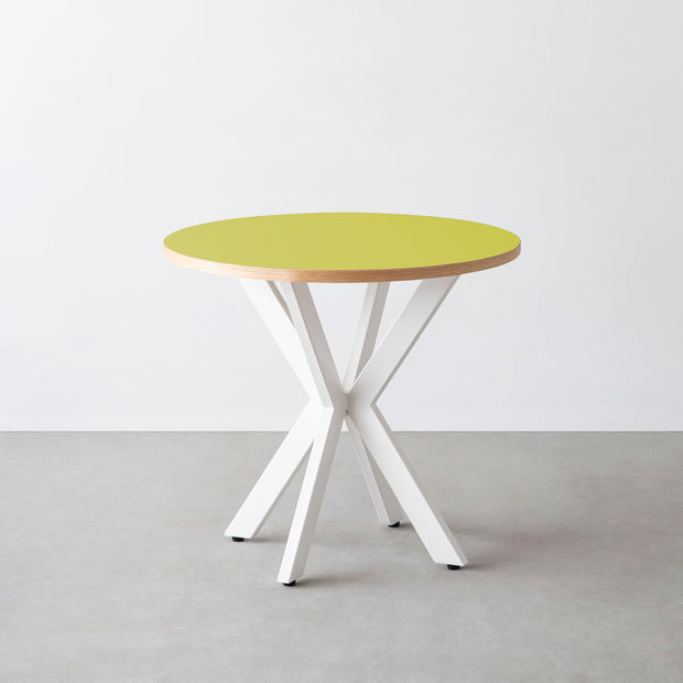 THE CAFE TABLE / リノリウム 全24色　White Steel カフェX × ラウンド φ71 - 80