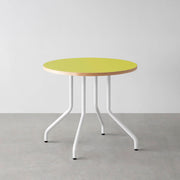 THE CAFE TABLE / リノリウム 全24色　White Steel 4本脚 × ラウンド φ61 - 80