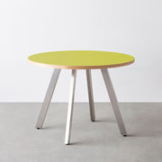 THE CAFE TABLE / リノリウム 全24色　Stainless 4本脚 × ラウンド φ81 - 100
