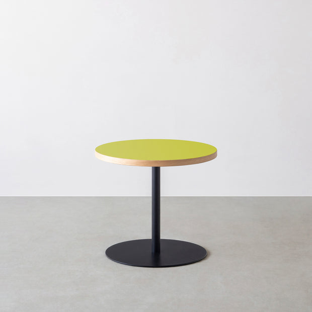 THE CAFE TABLE / リノリウム 全24色　Black Steel 1本脚 × ラウンド φ50 - 60