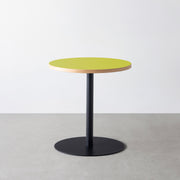 THE CAFE TABLE / リノリウム 全24色　Black Steel 1本脚 × ラウンド φ61 - 70