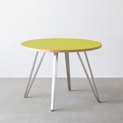 THE CAFE TABLE / リノリウム 全24色　Stainless 4本脚 × ラウンド φ81 - 100