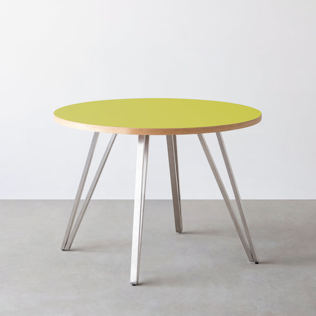 THE CAFE TABLE / リノリウム 全24色　Stainless 4本脚 × ラウンド φ81 - 100