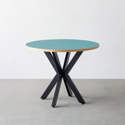 THE CAFE TABLE / リノリウム 全24色　Black Steel カフェX × ラウンド φ81 - 90