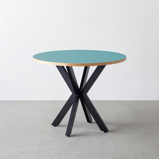 THE CAFE TABLE / リノリウム 全24色　Black Steel カフェX × ラウンド φ81 - 90