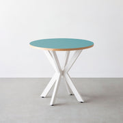 THE CAFE TABLE / リノリウム 全24色　White Steel カフェX × ラウンド φ71 - 80