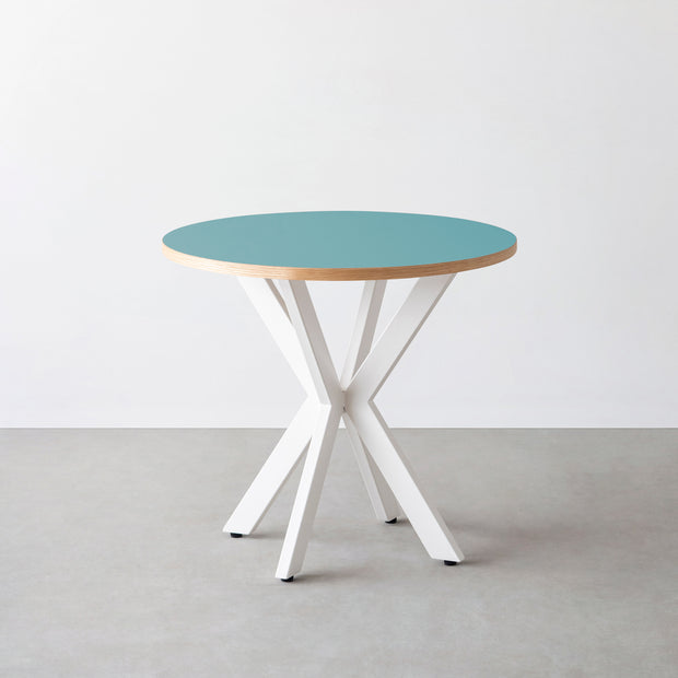 THE CAFE TABLE / リノリウム 全24色　White Steel カフェX × ラウンド φ71 - 80