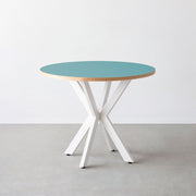 THE CAFE TABLE / リノリウム 全24色　White Steel カフェX × ラウンド φ81 - 90