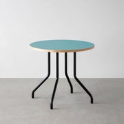 THE CAFE TABLE / リノリウム 全24色　Black Steel 4本脚 × ラウンド φ61 - 80