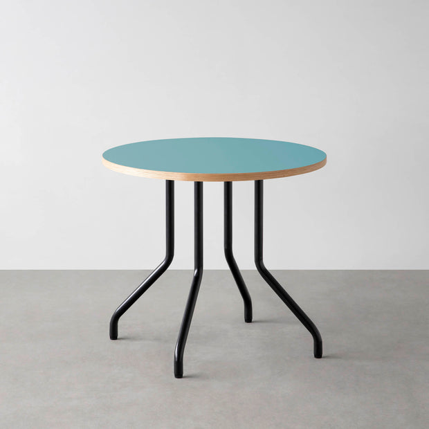 THE CAFE TABLE / リノリウム 全24色　Black Steel 4本脚 × ラウンド φ61 - 80