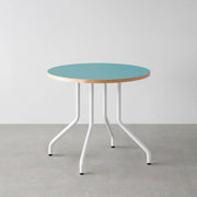 THE CAFE TABLE / リノリウム 全24色　White Steel 4本脚 × ラウンド φ61 - 80