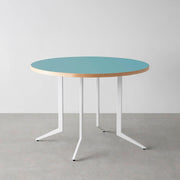 THE CAFE TABLE / リノリウム 全24色　White Steel 4本脚 × ラウンド φ81 - 100