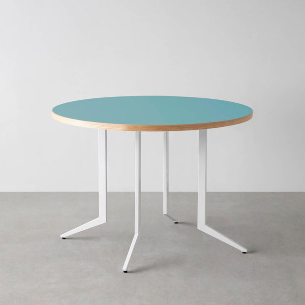 THE CAFE TABLE / リノリウム 全24色　White Steel 4本脚 × ラウンド φ81 - 100