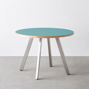 THE CAFE TABLE / リノリウム 全24色　Stainless 4本脚 × ラウンド φ81 - 100