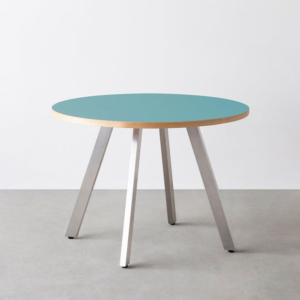 THE CAFE TABLE / リノリウム 全24色　Stainless 4本脚 × ラウンド φ81 - 100