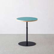 THE CAFE TABLE / リノリウム 全24色　Black Steel 1本脚 × ラウンド φ50 - 60