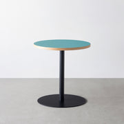 THE CAFE TABLE / リノリウム 全24色　Black Steel 1本脚 × ラウンド φ61 - 70