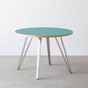 THE CAFE TABLE / リノリウム 全24色　Stainless 4本脚 × ラウンド φ81 - 100